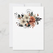 ホワイトピーチグレイフローラバイブリスクリスチャン結婚ズ 招待状 (裏面)