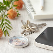 ホワイトピーチフローラキーチェーン キーホルダー (側面)