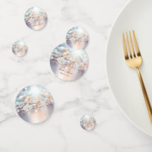 ホワイトピーチフローラテーブル紙吹雪