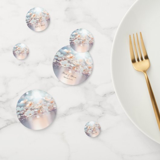 ホワイトピーチフローラテーブル紙吹雪 コンフェッティ (グループ)