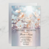 ホワイトピーチフローラブライダルシャワー 招待状 (正面/裏面)