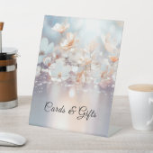 ホワイトピーチフローラ卓上シンボルや象徴 台座サイン (インサイチュ)