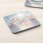 ホワイトピーチフローラ懸命プラスチックコースター コースター (左側)