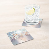 ホワイトピーチフローラ紙コースター スクエアペーパーコースター (インサイチュ)