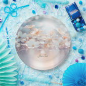 ホワイトピーチフローラ紙プレート ペーパープレート (パーティー)