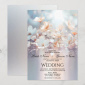 ホワイトピーチフローラ結婚式招待状 招待状 (正面/裏面)