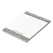 ホワイトピーチブラックヒョウ柄 ノートパッド (回転)