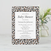 ホワイトピーチブラックヒョウ柄 招待状 (スタンド正面)