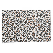 ホワイトピーチブラックヒョウ柄 枕カバー (正面右)