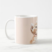 ホワイトピーチ猫 コーヒーマグカップ (左)