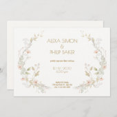 ホワイトピーチ結婚フローラ 招待状 (正面/裏面)