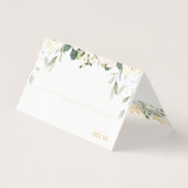 ホワイトピーニーエピファニー結婚のシーティングテーブルプレイス (正面)