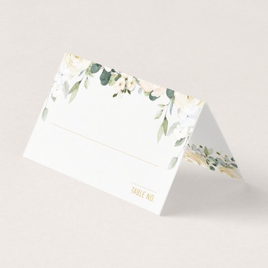 ホワイトピーニーエピファニー結婚のシーティングテーブルプレイス (正面)