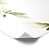 ホワイトピーニーエピファニー金ゴールド書道へようこそ ポスター (角)