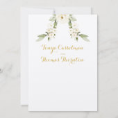 ホワイトピーニー結婚エピファニーの金ゴールド書 招待状 (裏面)