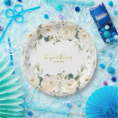 ホワイトピーニー結婚エピファニーの9インチディナー ペーパープレート (パーティー)