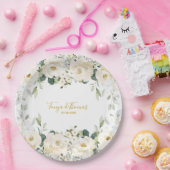 ホワイトピーニー結婚エピファニーの9インチディナー ペーパープレート (パーティー)