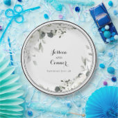 ホワイトピーニー結婚グリーンリーの9インチディナー ペーパープレート (パーティー)