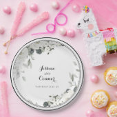 ホワイトピーニー結婚グリーンリーの9インチディナー ペーパープレート (パーティー)