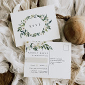 ホワイトピーニー結婚フローラの食事の選択RSVP ポストカード