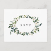 ホワイトピーニー結婚フローラの食事の選択RSVP ポストカード (正面)