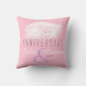 ホワイトピーニー結婚1周年記念カスタム枕 クッション (裏面)