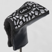 ホワイトファストフードのアイコンのパターン ゴルフヘッドカバー (3/4 正面)