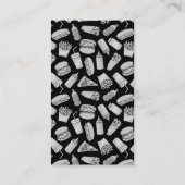 ホワイトファストフードのアイコンのパターン 名刺 (裏面)