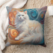 ホワイトファブラス子猫 クッション (ブランケット)