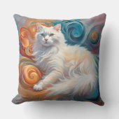 ホワイトファブラス子猫 クッション (正面)