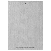 ホワイトファブリックテクスチャーエレガントモノグラムロゴカスタム クリップボード (裏面)