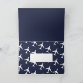 ホワイトファンキー飛行機パイロット飛んでいるグリーティングカード カード (内部)