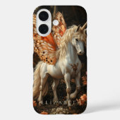 ホワイトファンタジーウッドランドユニコーンオレンジフェアリーウィングス Case-Mate iPhoneケース (裏面)