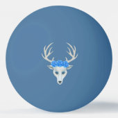 ホワイトファンタジーディアヘッド〔雄ジカの〕枝角バラブルーアイズ  卓球ボール (正面)