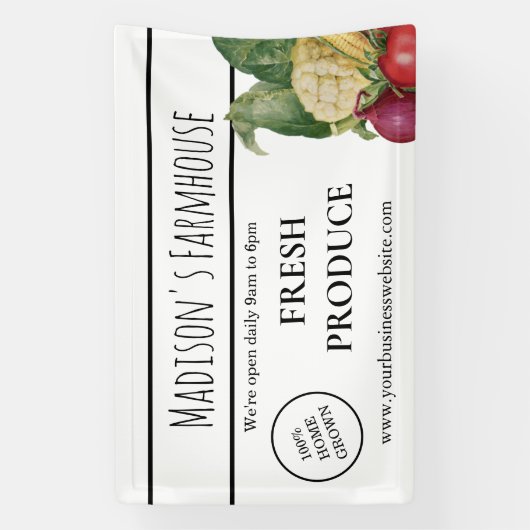 ホワイトファームハウスプロダクションファームビジネスバナー 横断幕 (縦)