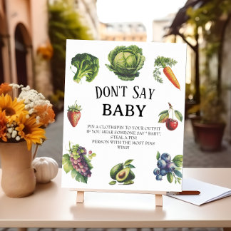 ホワイトファームベイビーシャワー言わないベビーゲーム ポスター