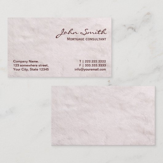 ホワイトファーモーゲージエージェントの名刺 名刺 (正面/裏面)