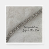 ホワイトファー&ダイヤモンド結婚ズ紙ナプキン スタンダードランチョンナプキン (正面)