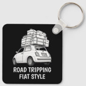 ホワイトフィアット車 キーホルダー (裏面)