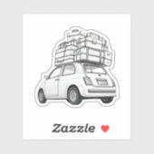 ホワイトフィアット車 シール (シート)