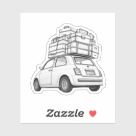 ホワイトフィアット車 シール