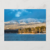 ホワイトフィッシュのスキーコースに最後の日の光が差し込む ポストカード (正面)