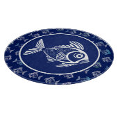 ホワイトフィッシュの深いブルー海 カッティングボード (角)