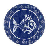 ホワイトフィッシュの深いブルー海 カッティングボード (正面)