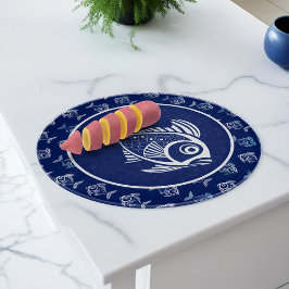 ホワイトフィッシュの深いブルー海 カッティングボード