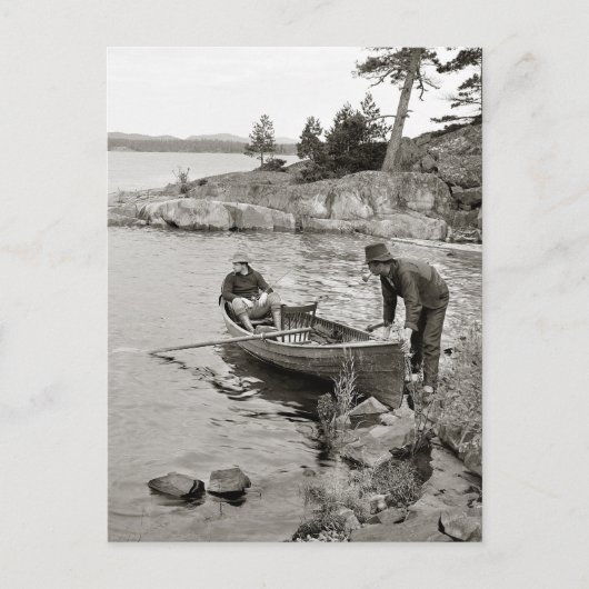 ホワイトフィッシュベイ魚釣りトリップ， 1906 ポストカード (正面)