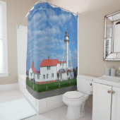 ホワイトフィッシュポイントライトハウスシャワーカーテン シャワーカーテン (インサイチュ)