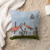 ホワイトフィッシュポイントライトハウス クッション (ブランケット)