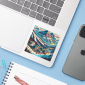 ホワイトフィッシュマウンテンモンタナ3インチビニールステッカー シール (ノートパソコンとiPhone)