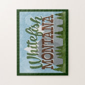 ホワイトフィッシュモンタナおもしろいレトロスノーウィースマウンテン ジグソーパズル (縦)